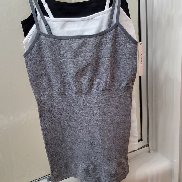 COPY - NWT MarylynMonroe 3PK Spaghetti Sleeves Seamless Shaping Camis;B/W/G;Sz … - Picture 2 of 14